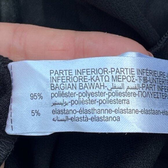 ZARA NWOT Chiffon Ruffled Black Mini Dress Long Sleeve Round Neck Size Medium - Picture 9 of 14